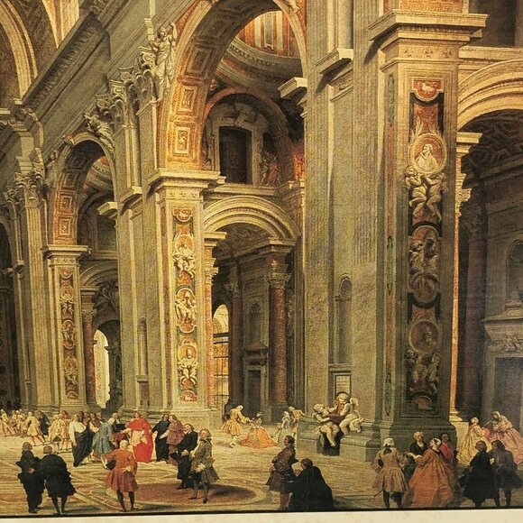 VTG Interior of St Peter's Puzzle Giovanni Pannini 1100 Pcs 24 x 36 Nordevco USA - Picture 4 of 4